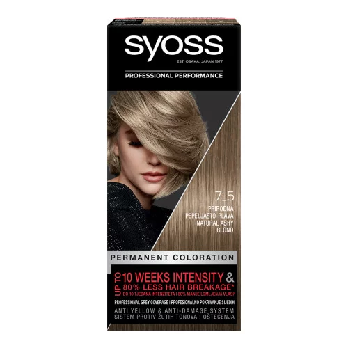 Syoss trajna boja za kosu - Permanent Coloration - 7_5 Natural Ashy Blond
