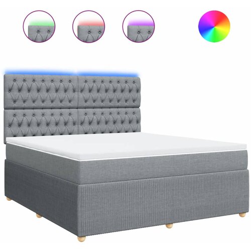vidaXL Box spring postelja z vzmetnico svetlo siva 180x200 cm blago, (21309051) Cene