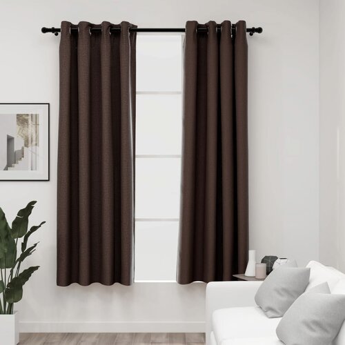 vidaXL Zatemnitvene zavese z obročki 2 kosa taupe 140x175 cm, (20769200) Cene