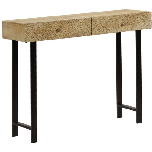 VidaXL Konzolni stol od masivnog drva manga 102 x 30 x 79 cm Slike