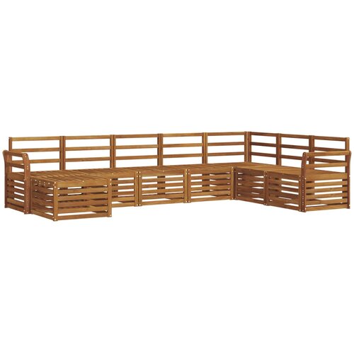  Set vanjskih sofa 8 kom. Prirodna Smeđa 308 x 190 x 73 cm Slike