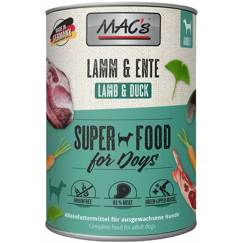 MAC's Adult Superfood 6 x 400 g - Jagnjetina in raca