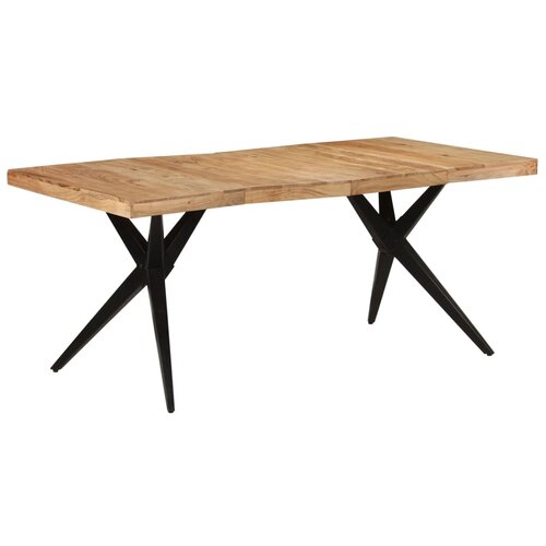 vidaXL Blagovaonski stol crni 180x90x77 cm od masivnog bagremovog drva Cijene