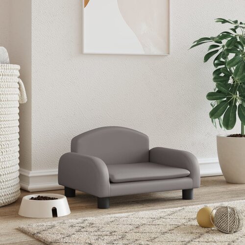 VidaXL Krevet za pse sivo 50x40x30 cm od umjetne kože Slike