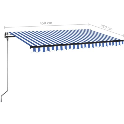Tenda na automatsko uvlačenje 450 x 350 cm plavo-bijela Slike