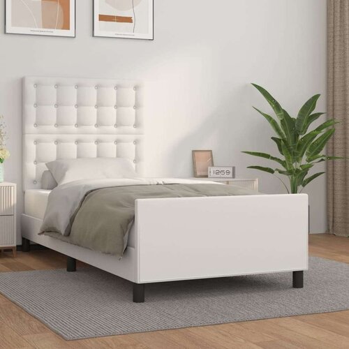  Okvir za krevet s uzglavljem bijeli 80 x 200 cm od umjetne kože Slike