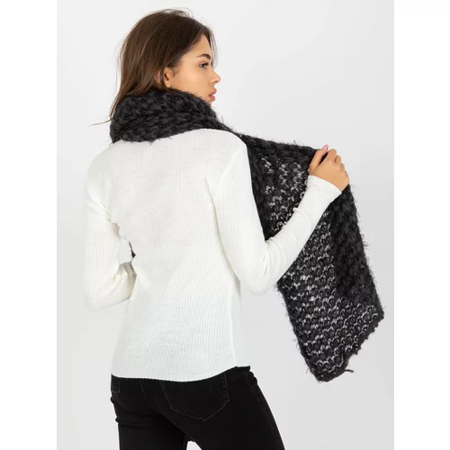 Fashion Hunters Women's dark gray and black winter scarf