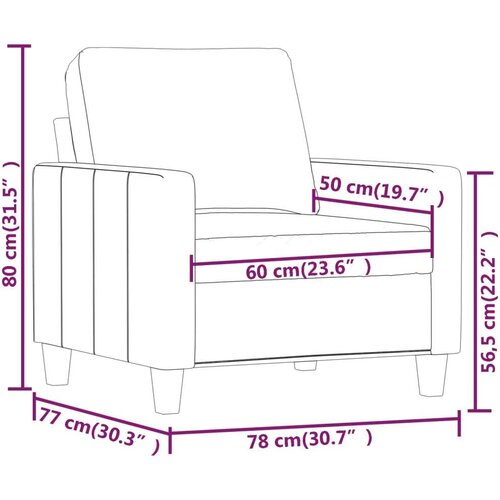 vidaXL Fotelj krem 60 cm umetno usnje Cene
