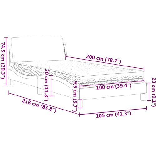  Krevet s madracem Dover plavi 100 x 200 cm bar&amp;scaron;unasti Slike