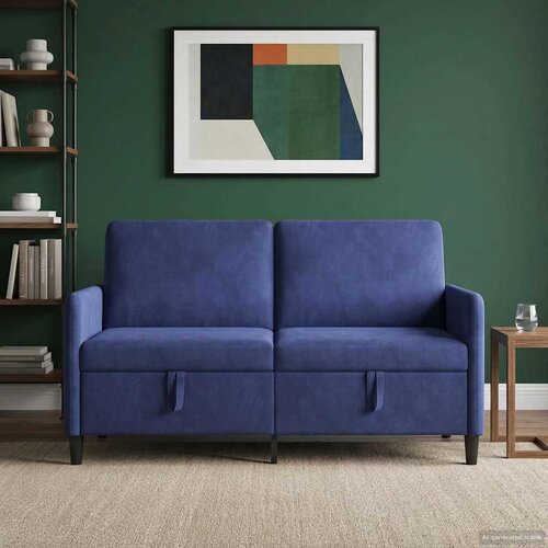 SOFA s pohranom Policijska plava 152 x 78 x 87 cm Poliester Cene