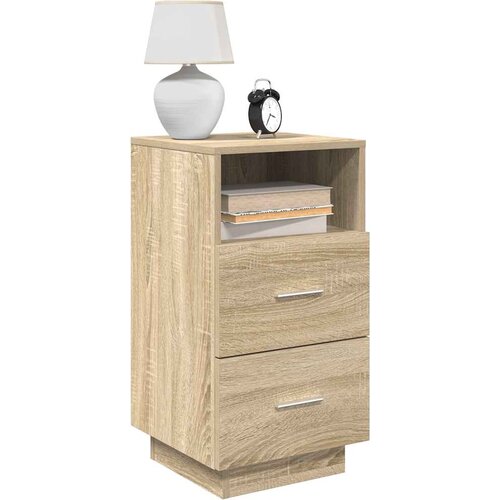 VidaXL Nočne omarice z 2 predaloma 2 kosa sonoma hrast 36x36x68 cm Slike