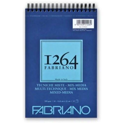 Fabriano blok 1264 mix media 14,8x21 (a5) 300g 15l spiralni top side 19100642 Cijene