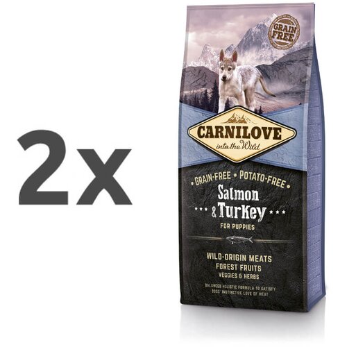 Carnilove dog puppy - losos & puran 2 x 12 kg Cene