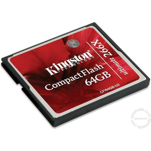 Kingston CF 64GB Ultimate 266x, CF/64GB-U2 memorijska kartica Slike