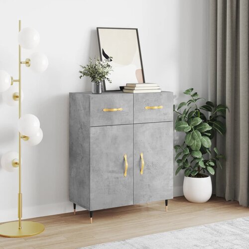 vidaXL Komoda betonsko siva 69,5x34x90 cm inženirski les Cene