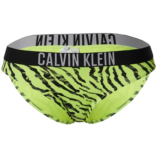 Calvin Klein Swimwear Bikini hlačke 'Intense Power' siva / kivi / črna