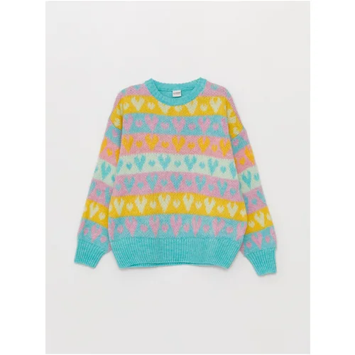 LC Waikiki Crew Neck Patterned Long Sleeve Girls' Knitwear Sweater