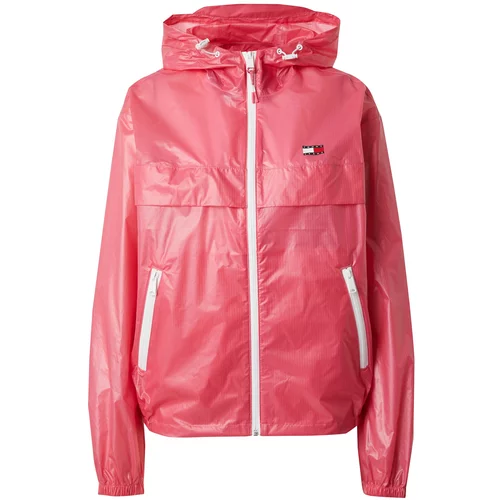 Tommy Jeans Prehodna jakna 'CHICAGO' mornarska / staro roza / rdeča / bela