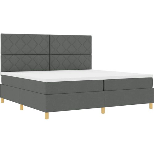  LED Box Spring Krevet Tamno siva 200 x 200 cm tkanina Slike