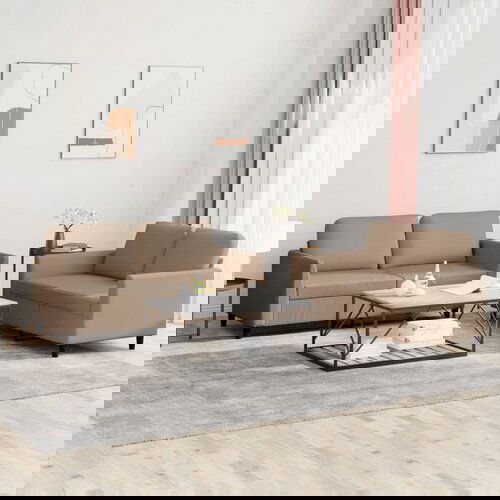 vidaXL Sedežna garnitura 2-delna z blazinami kapučino umetno usnje Cene