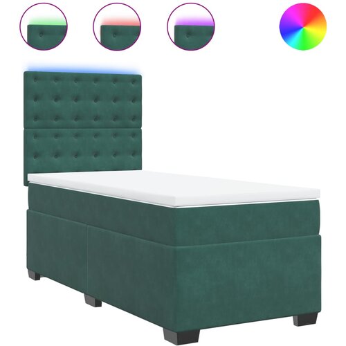 vidaXL Box spring krevet s madracem tamnozeleni 80 x 200 cm bar&scaron;unasti Cijene