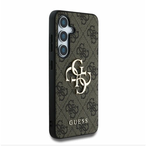 Guess PU 4G Metal Logo Zadn&amp;iacute; Kryt pro Samsung Galaxy S25 Brown Ovitek za telefon Vijolična Slike