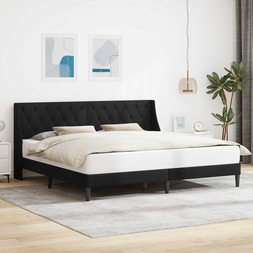  Krevetna konstrukcija s uzglavljem Crna 180 x 200 cm Baršun Cene