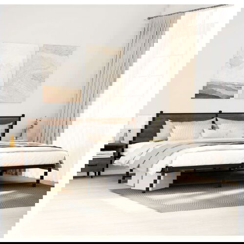 vidaXL Metalni okvir kreveta bez madraca smeđa boja hrasta 200x200 cm Cijene