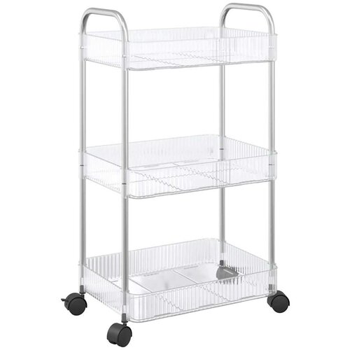 VidaXL Kolica za pohranu 3 nivoa prozirna 37x28x68 cm akril Slike