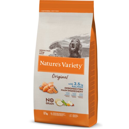 Nature's Variety suva hrana sa ukusom lososa za odrasle pse original gf medium adult 12kg Slike