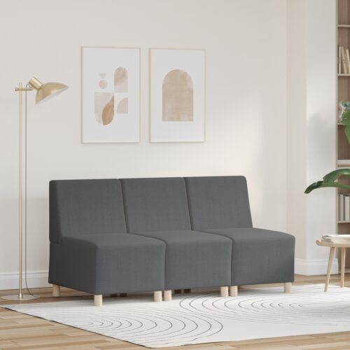 SOFA Chiar 3 pcs Tamno siva 55 x 74 x 82 cm Bar&scaron;unasta tkanina Cijene