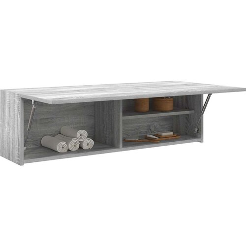 vidaXL Kopalniška stenska omarica siva sonoma 100x25x30 cm inž. les Cene