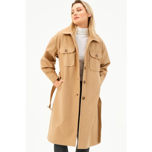 Dewberry Z6777 WOMEN'S COAT-CAMEL Cene