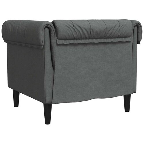 vidaXL Fotelj chesterfield temno siva tkanina Cene