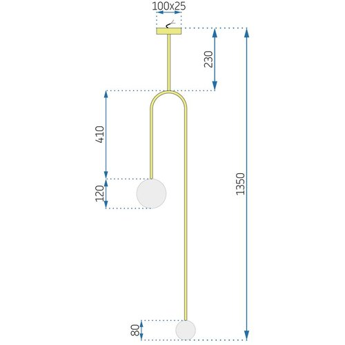 Toolight stropna svjetiljka viseće staklene kuglice zlatne APP964-2CP Slike