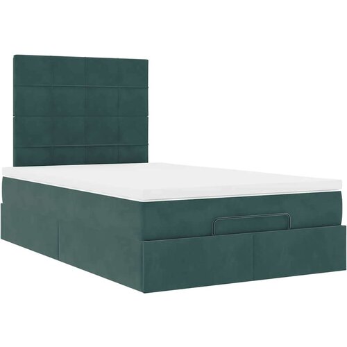 VidaXL okvir za krevet s madracima tamnozeleni 120x190 cm bar&amp;scaron;unasti Slike