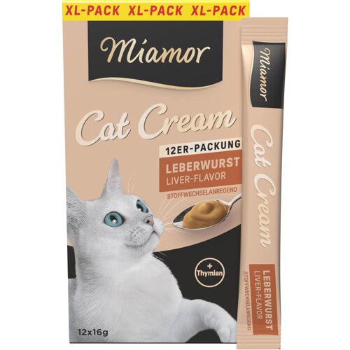Miamor Cat Snack Leberwurst Cream - 12 x 16 g Slike