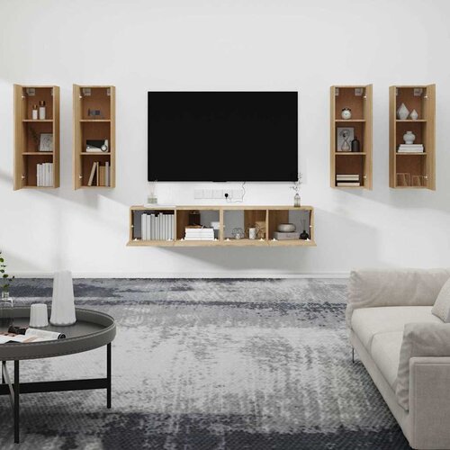  6-dijelni set TV ormarića boja hrasta sonome konstruirano drvo Slike