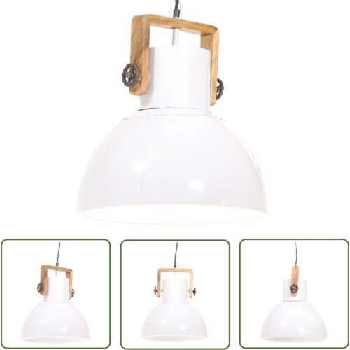  The Living Store Industrijska viseča svetilka 25 W bela okrogla 40 cm E27 - Viseča Svetilka, (21745080) Slike