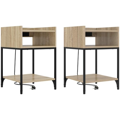  Noćni ormar s policom 2 pcs Sonoma hrast 40 x 40 x 61 cm Cene