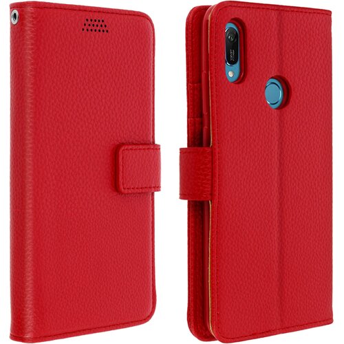 AVIZAR folio etui, držalo za kartice in videoposnetek, zrnat ucinek - rdeca str. huawei Y6 2019 in honor 8A, (20599640) Cene