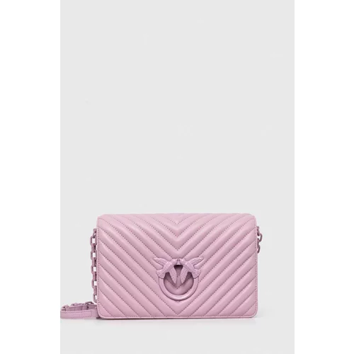 Pinko Usnjena torbica vijolična barva, 100063 A0VM