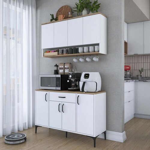 Hanah home JE203 - 3822 WalnutWhite Coffee Stand Slike