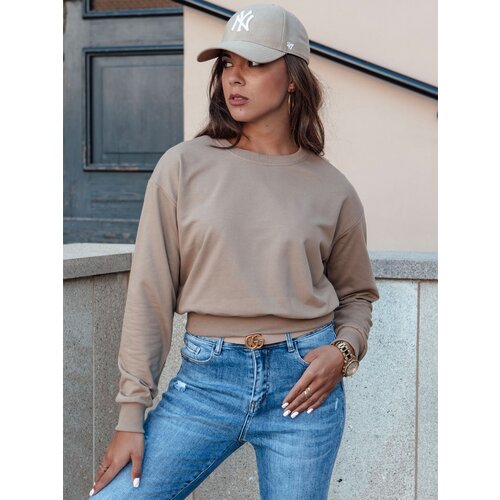 DStreet Bluza damska klasyczna CASUALVIBE jasnobrązowa Slike