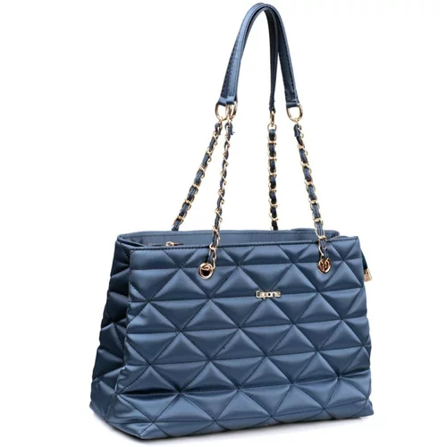 Capone Outfitters Shoulder Bag - Dark blue - Diamond pattern