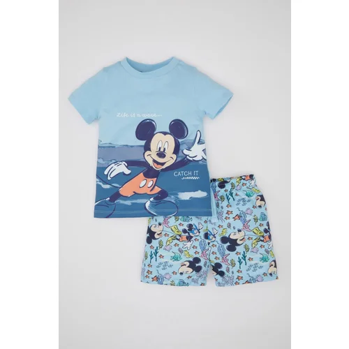 Defacto Baby Boy Disney Mickey & Minnie Short Sleeve T-shirt Shorts 2-Piece Set