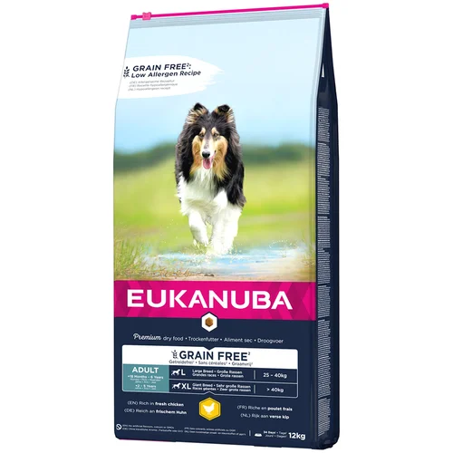 Eukanuba 10% popusta! 12 kg Grain Free - Adult Large Breed piletina