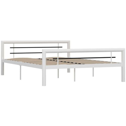 VidaXL Okvir za krevet bijelo-crni metalni 140 x 200 cm Slike