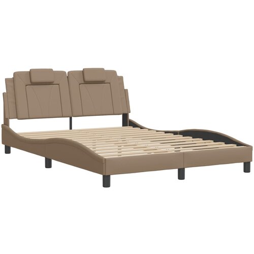 vidaXL Okvir za krevet s uzglavljem cappuccino 140x190 cm umjetna koža Cijene