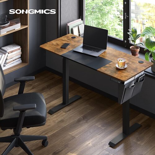 Songmics električna Sit/Stand miza z okvirjem črno rustikalna, LSD016X01 Cene